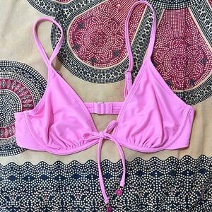 Women's Pink Bikini Top with Flower Tie